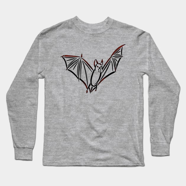 Bat Tribal Design Long Sleeve T-Shirt by Alaina Williams